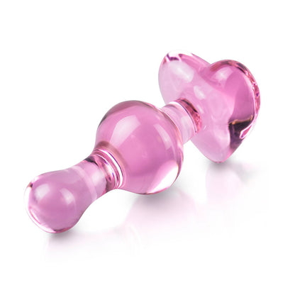 Icicles No. 75 Pink Heart Glass Butt Plug | Glass Butt Plug | Pipedream | Bodyjoys