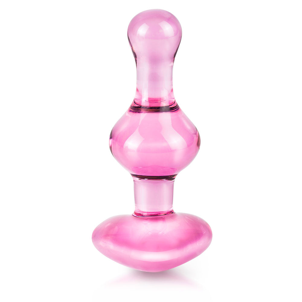 Icicles No. 75 Pink Heart Glass Butt Plug | Glass Butt Plug | Pipedream | Bodyjoys