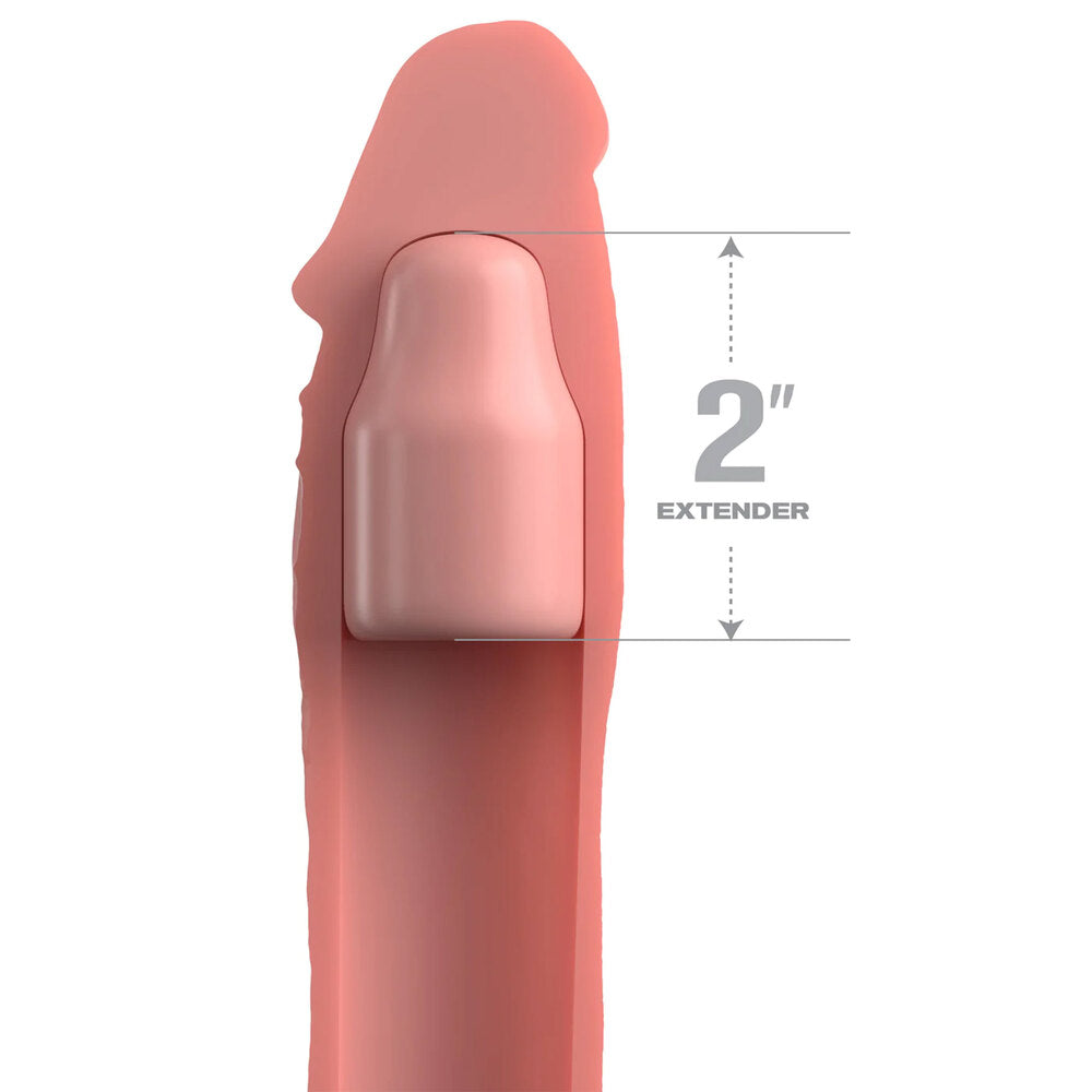 X-Tensions Elite 2 Inch Silicone Penis Extender Flesh Pink | Penis Sheath | Pipedream | Bodyjoys