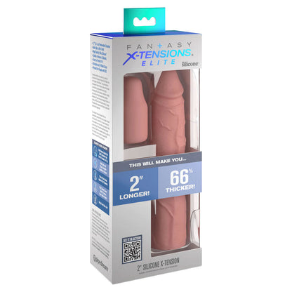 X-Tensions Elite 2 Inch Silicone Penis Extender Flesh Pink | Penis Sheath | Pipedream | Bodyjoys