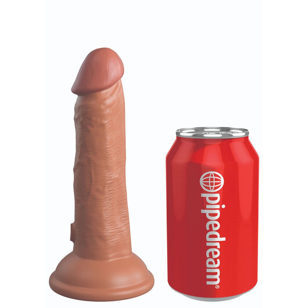 King Cock Elite 6 Inch Dual Density Vibrating Cock Flesh Brown | Dildo Vibrator | Pipedream | Bodyjoys