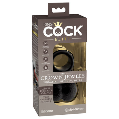 King Cock Elite The Crown Jewels Vibrating Swinging Balls | Vibrating Cock Ring | Pipedream | Bodyjoys