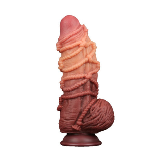 Lovetoy 10 Inch Dual Layered Silicone Rope Pattern Nature Cock | Fantasy Dildo | Lovetoy | Bodyjoys