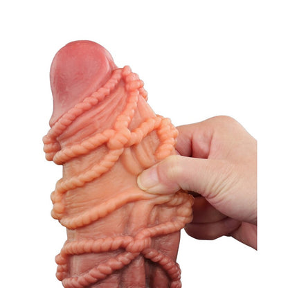 Lovetoy 10 Inch Dual Layered Silicone Rope Pattern Nature Cock | Fantasy Dildo | Lovetoy | Bodyjoys