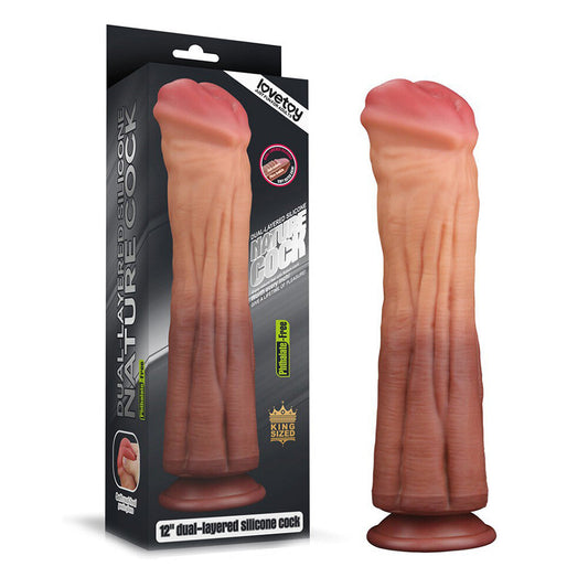 Lovetoy 12 Inch Dual Layered Silicone Nature Cock | Extreme Dildo | Lovetoy | Bodyjoys