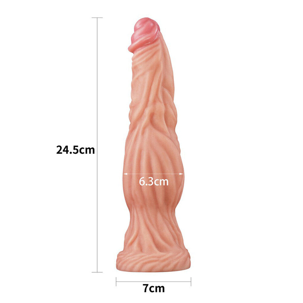 Lovetoy 9.5 Inch Dual Layered Silicone Cock Flesh Pink | Giant Dildo | Lovetoy | Bodyjoys