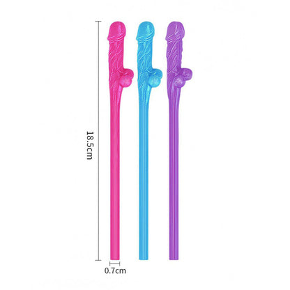 Lovetoy Willy Straws Blue Pink And Purple 9 Pack | Novelty Toy | Lovetoy | Bodyjoys
