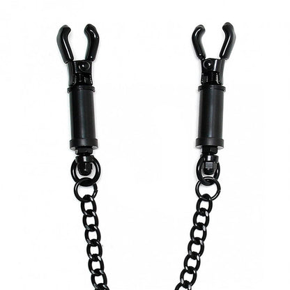 Black Metal Adjustable Nipple Clamps With Chain | Nipple Clamps | Rimba | Bodyjoys