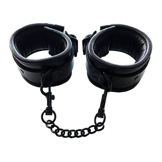 Rouge Padded Leather Ankle Cuffs Black | Wrist & Ankle Restraint | Rouge | Bodyjoys