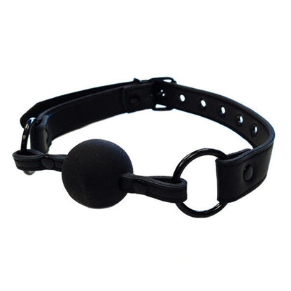 Rouge Garments Plain Leather Ball Gag Black | Bondage Gag | Rouge | Bodyjoys