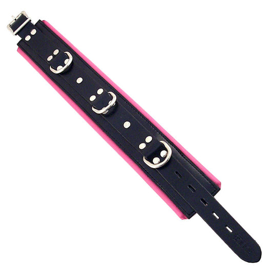 Rouge Garments Black And Pink Padded Collar | Bondage Collars & Leads | Rouge | Bodyjoys