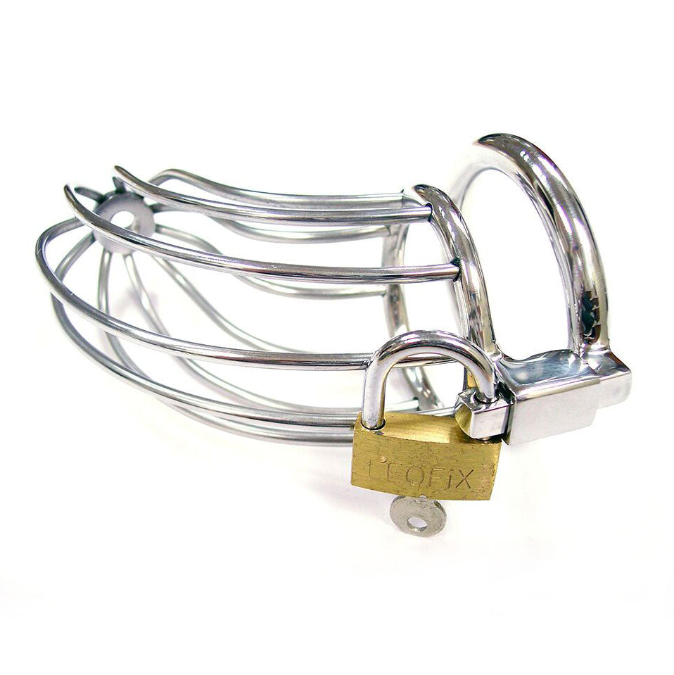 Rouge Stainless Steel Chasity Cock Cage With Padlock | Chastity Cage | Rouge | Bodyjoys