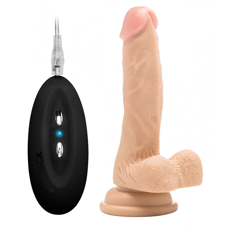 RealRock 7 Inch Vibrating Realistic Cock With Scrotum | Dildo Vibrator | Shots Toys | Bodyjoys