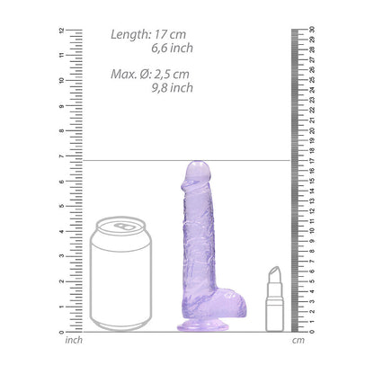 RealRock 6 Inch Realistic Crystal Clear Dildo Purple | Realistic Dildo | Shots Toys | Bodyjoys