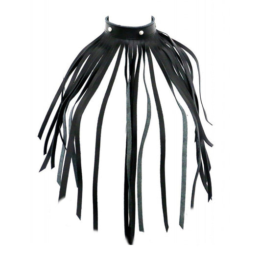 The Red Leather Fringe Necklace Collar | Bondage Collars & Leads | The Red | Bodyjoys