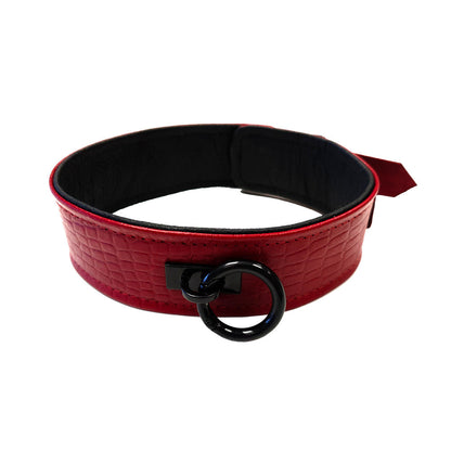 Rouge Garments Leather Croc Print Collar | Bondage Collars & Leads | Rouge | Bodyjoys