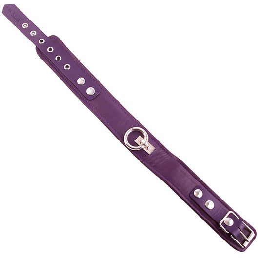 Rouge Garments Plain Purple Leather Collar | Bondage Collars & Leads | Rouge | Bodyjoys