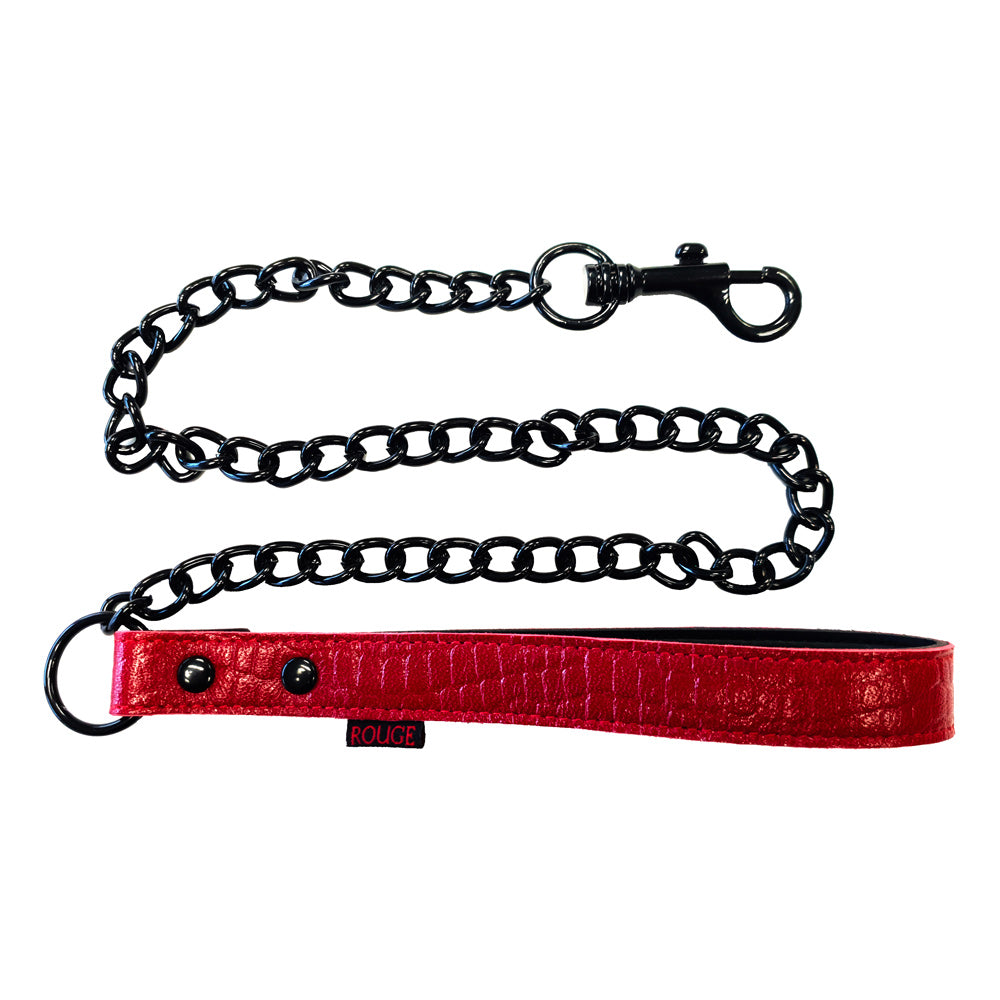 Rouge Garments Leather Croc Print Lead | Bondage Collars & Leads | Rouge | Bodyjoys