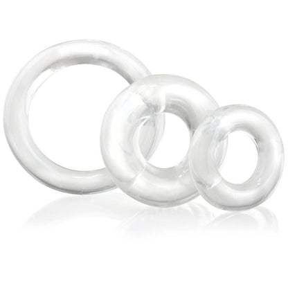Screaming O Ring O Cock Ring Set Clear 3 Pieces | Cock Ring Set | Screaming O | Bodyjoys