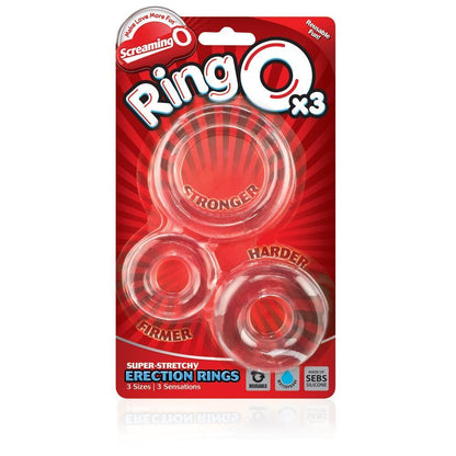 Screaming O Ring O Cock Ring Set Clear 3 Pieces | Cock Ring Set | Screaming O | Bodyjoys