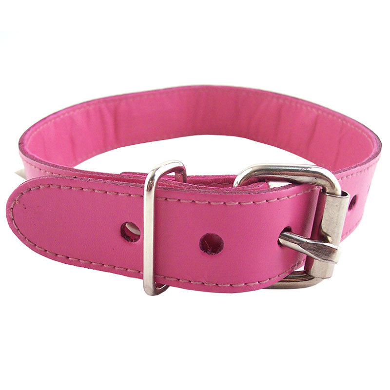 Rouge Garments Pink Studded O-Ring Studded Collar | Bondage Collars & Leads | Rouge | Bodyjoys