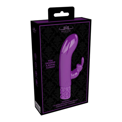 Royal Gems Dazzling Rechargeable Rabbit Bullet Purple | Bullet Vibrator | Shots Toys | Bodyjoys