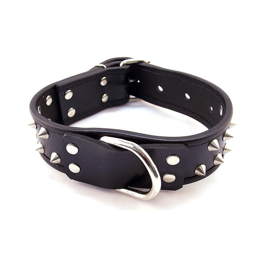 Rouge Garments Studded Leather Collar Black | Bondage Collars & Leads | Rouge | Bodyjoys