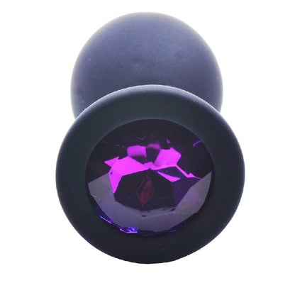 Jewelled Silicone Butt Plug Black Medium | Jewelled Butt Plug | Various brands | Bodyjoys