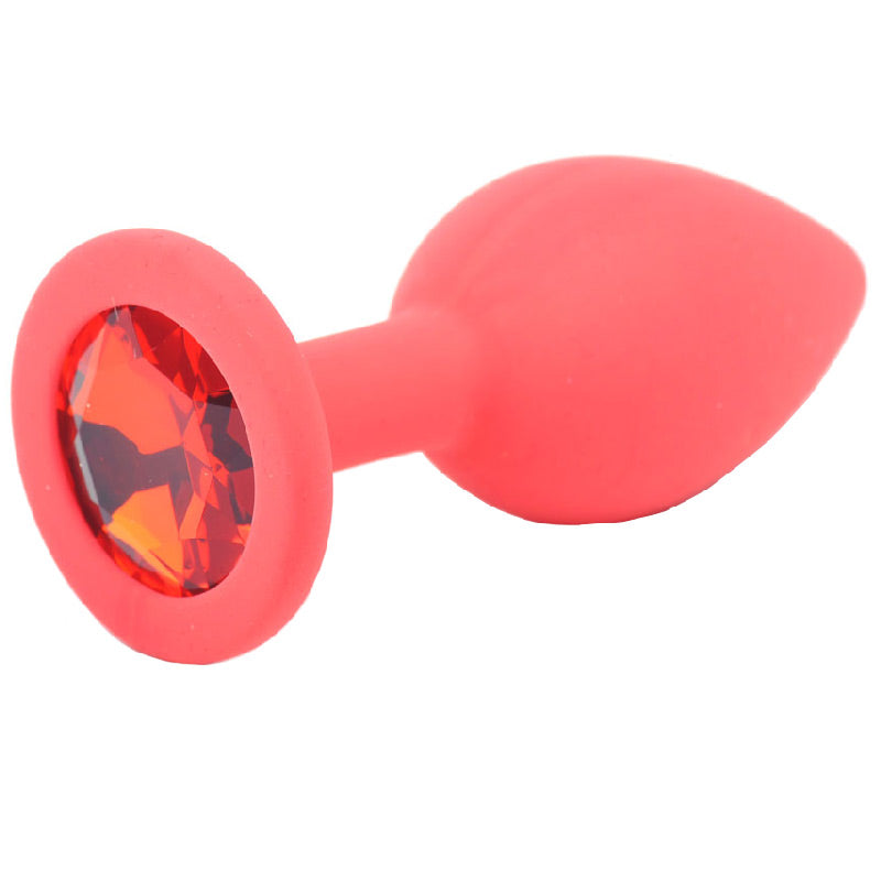 Jewelled Silicone Butt Plug Red Small | Jewelled Butt Plug | Various brands | Bodyjoys