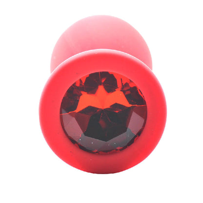 Jewelled Silicone Butt Plug Red Large | Jewelled Butt Plug | Various brands | Bodyjoys