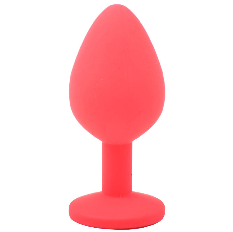 Jewelled Silicone Butt Plug Red Medium | Jewelled Butt Plug | Various brands | Bodyjoys