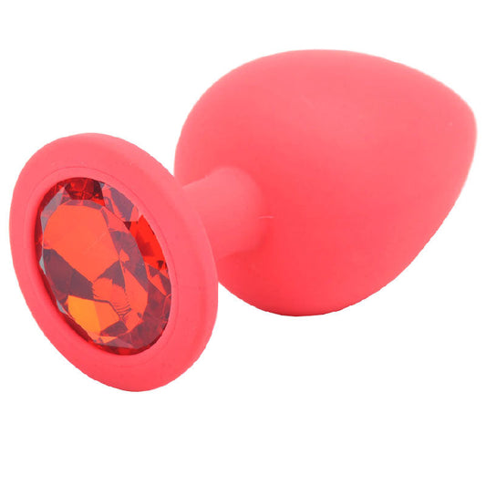 Jewelled Silicone Butt Plug Red Large | Jewelled Butt Plug | Various brands | Bodyjoys