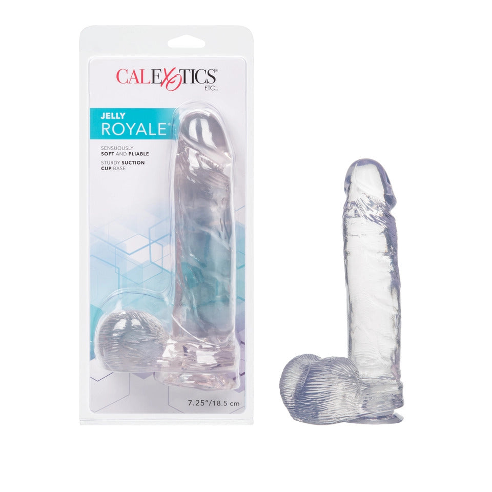 Jelly Royale 7.25 Inch Dong Clear | Realistic Dildo | CalExotics | Bodyjoys