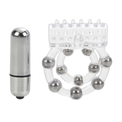 10-Bead Maximus Vibrating Double Cock Ring | Vibrating Cock Ring | CalExotics | Bodyjoys