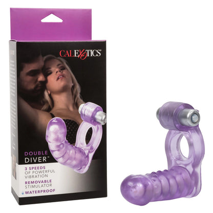 Double Diver Vibrating Duo Penetrator Cock Ring | Double Strap-On | CalExotics | Bodyjoys
