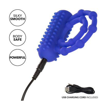 10 Bead Maximus Rechargeable Vibrating Double Cock Ring | Vibrating Cock Ring | CalExotics | Bodyjoys