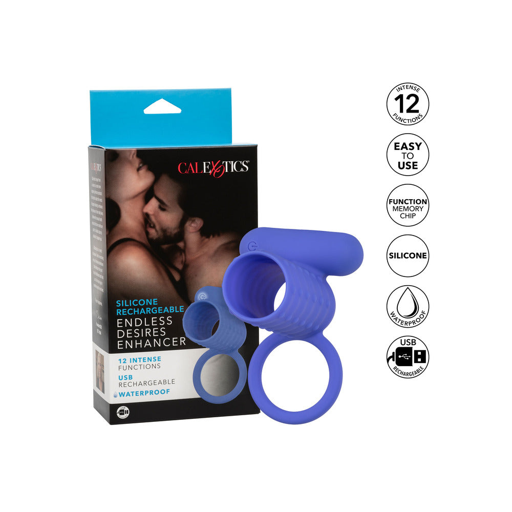 Endless Desires Enhancer Vibrating Cock Sleeve With Scrotum Ring | Vibrating Cock Ring | CalExotics | Bodyjoys