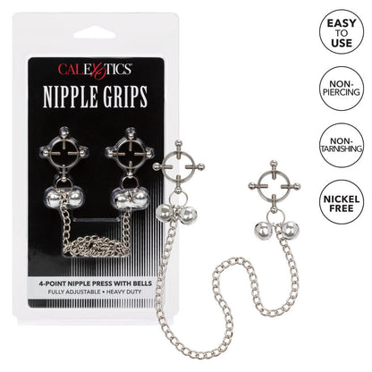 Nipple Grips 4-Point Nipple Press With Bells | Nipple Clamps | CalExotics | Bodyjoys