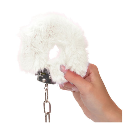 Ultra Fluffy Furry Handcuffs White | Bondage Handcuffs | CalExotics | Bodyjoys