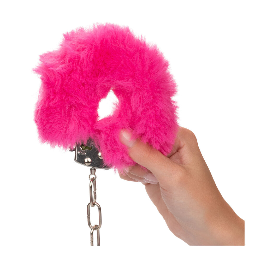 Ultra Fluffy Furry Handcuffs Pink | Bondage Handcuffs | CalExotics | Bodyjoys