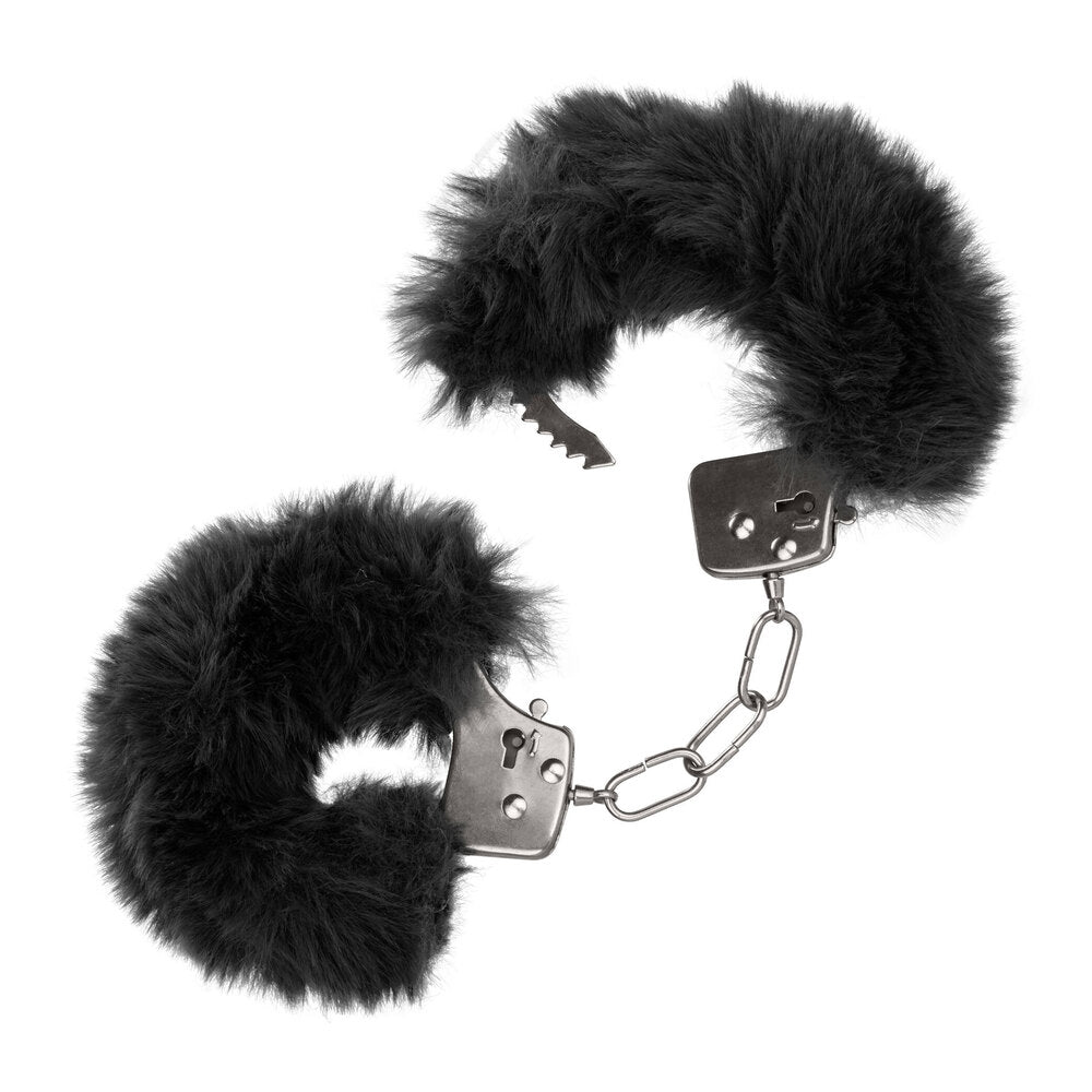 Ultra Fluffy Furry Handcuffs Black | Bondage Handcuffs | CalExotics | Bodyjoys