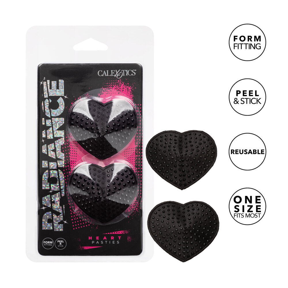 Radiance Heart-Shaped Nipple Pasties Black 2 Pieces | Sexy Accessories | CalExotics | Bodyjoys