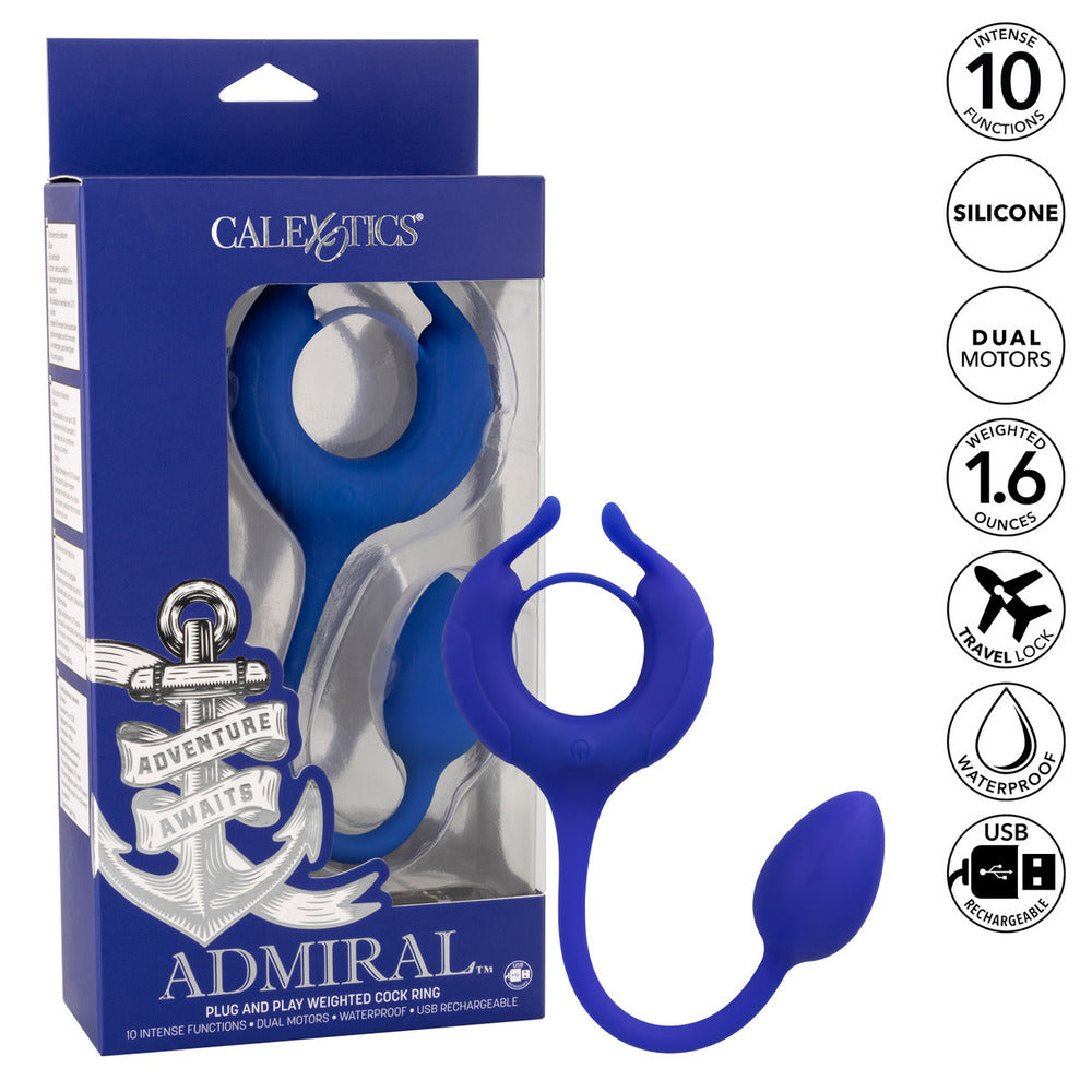Admiral Weighted Cock Ring and Egg | Double Cock Ring | CalExotics | Bodyjoys