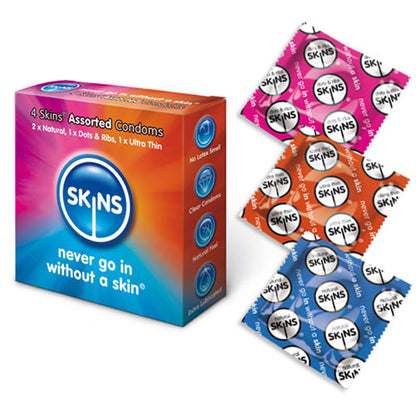 Skins Condoms Assorted 4 Pack | Assorted Condoms | Skins | Bodyjoys