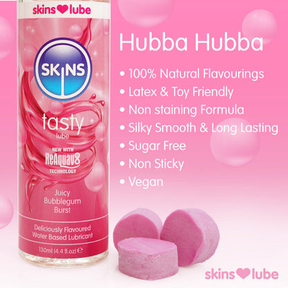 Skins Juicy Bubblegum Burst Water-Based Lubricant 130ml | Flavoured Lube | Skins | Bodyjoys