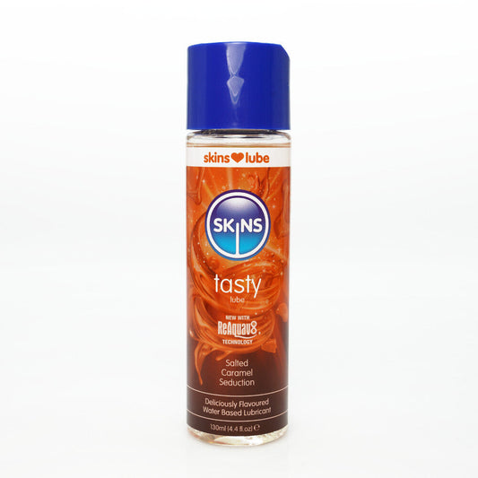 Skins Salted Caramel Seduction Water-Based Lubricant 130ml | Flavoured Lube | Skins | Bodyjoys