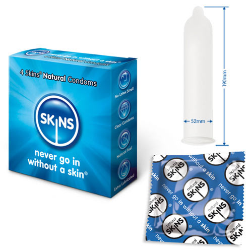 Skins Condoms Natural 4 Pack | Regular Condom | Skins | Bodyjoys