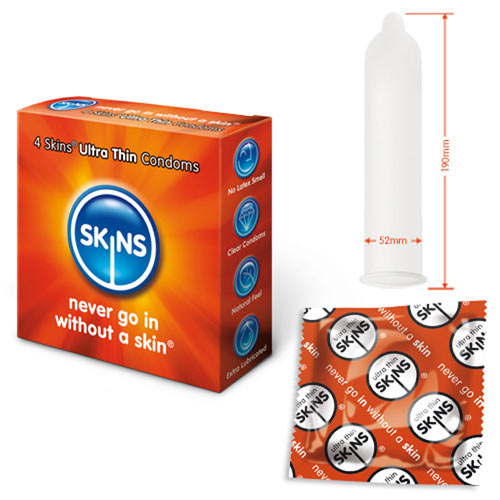 Skins Condoms Ultra Thin 4 Pack | Extra Thin Condom | Skins | Bodyjoys