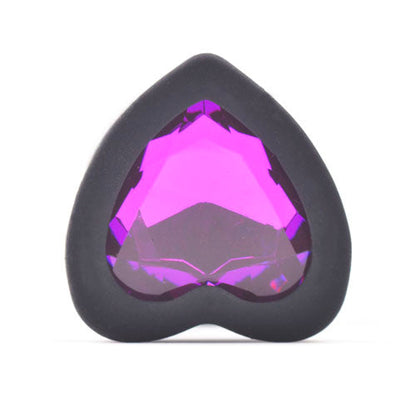 Heart-Shaped Diamond Base Butt Plug Black Small | Jewelled Butt Plug | Various brands | Bodyjoys