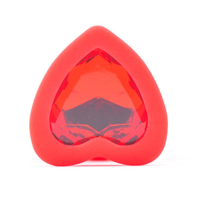 Heart-Shaped Diamond Base Butt Plug Red Small | Jewelled Butt Plug | Various brands | Bodyjoys